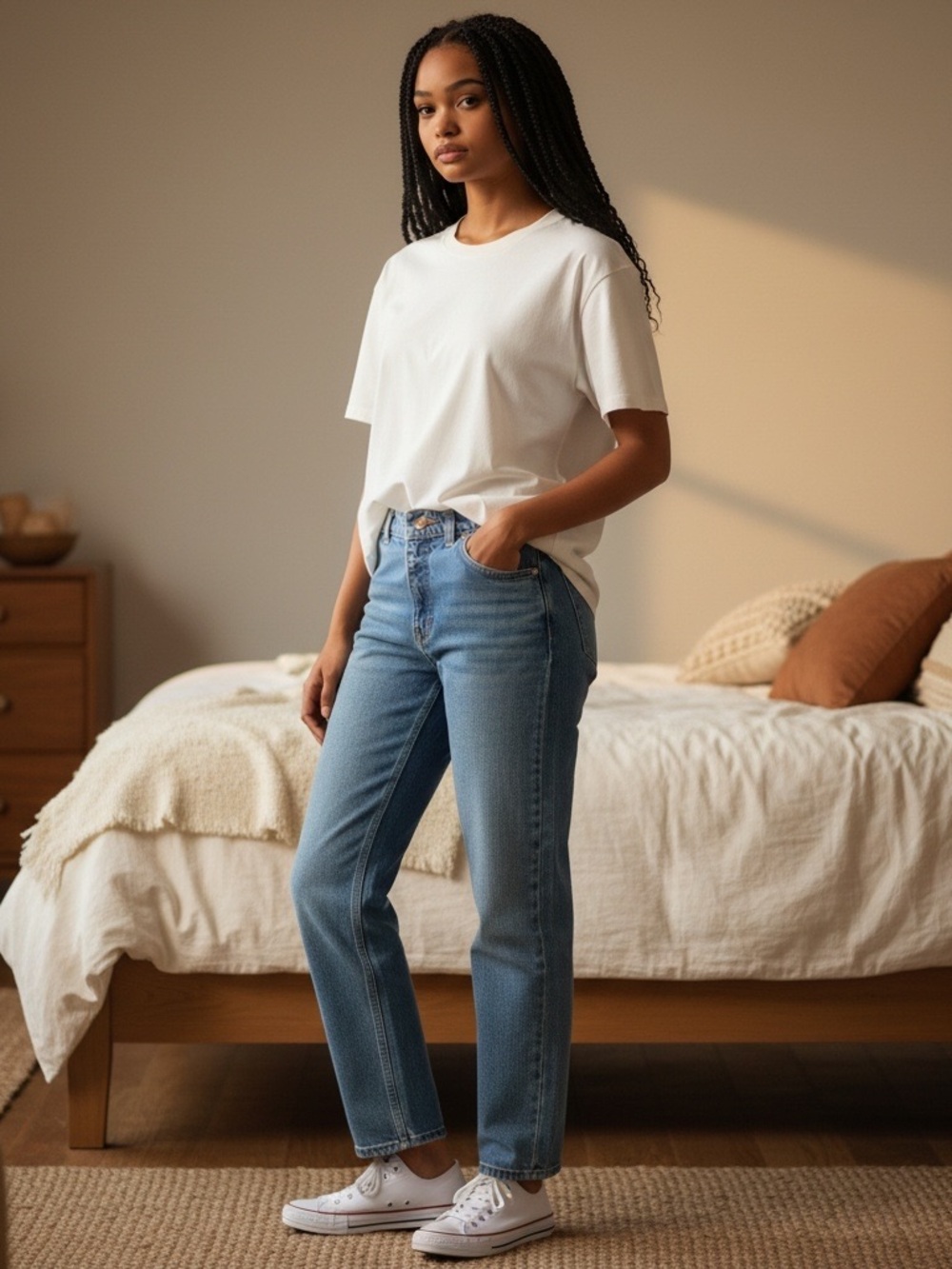 Vtg 90’s Calvin Klein Straight-Leg Jeans in Light Blue Denim